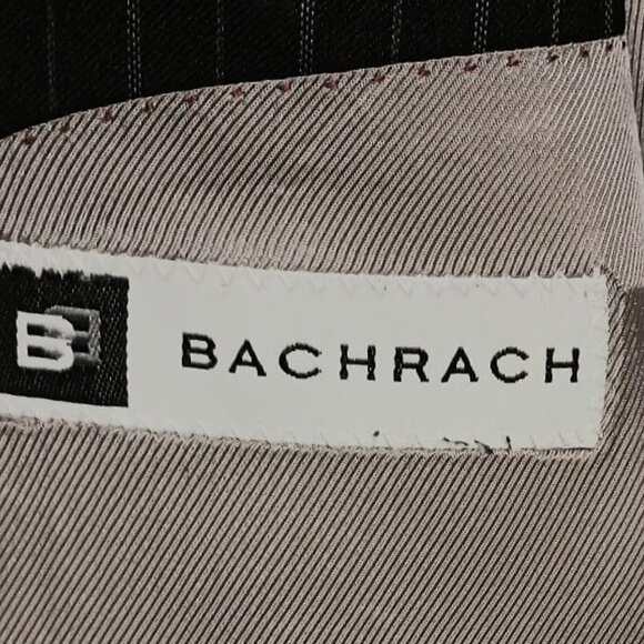 Bachrach Men 2 Peice Black with Gray Pinstripe Suit     42R - Picture 8 of 16